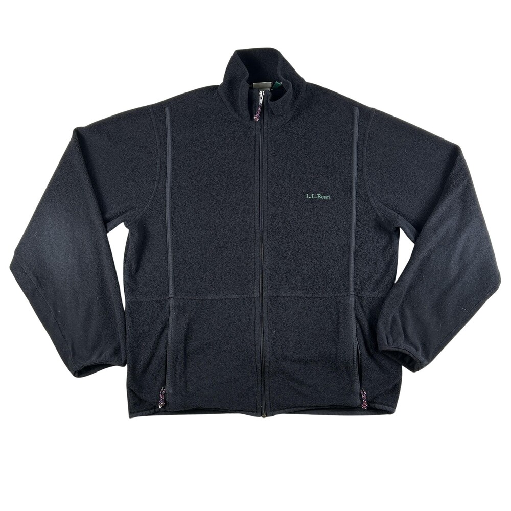 Vtg L.L. Bean Jacket Mens Large Fleece Windbreaker Full Zip Pockets Outdoor Logo